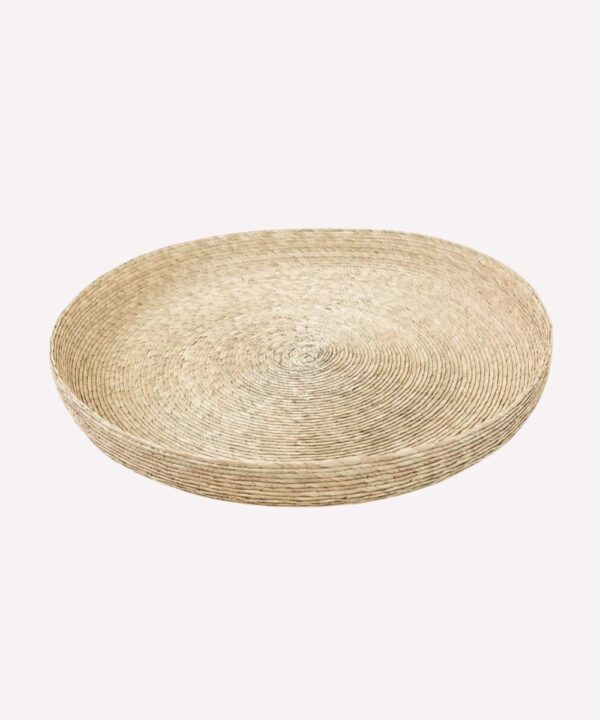 Round Handwoven Palm Tray